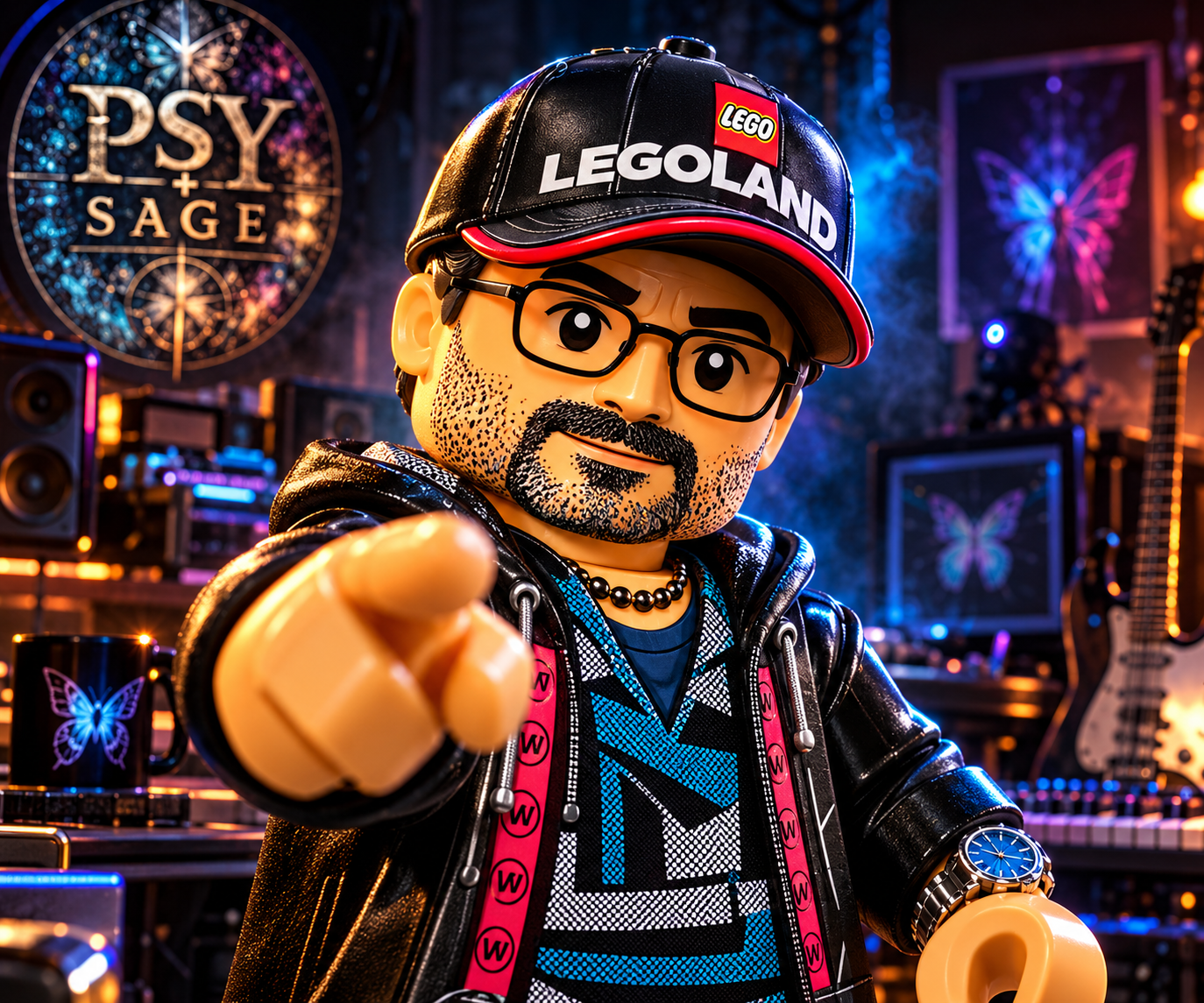 Lego Psy in the Psy + Sage studio