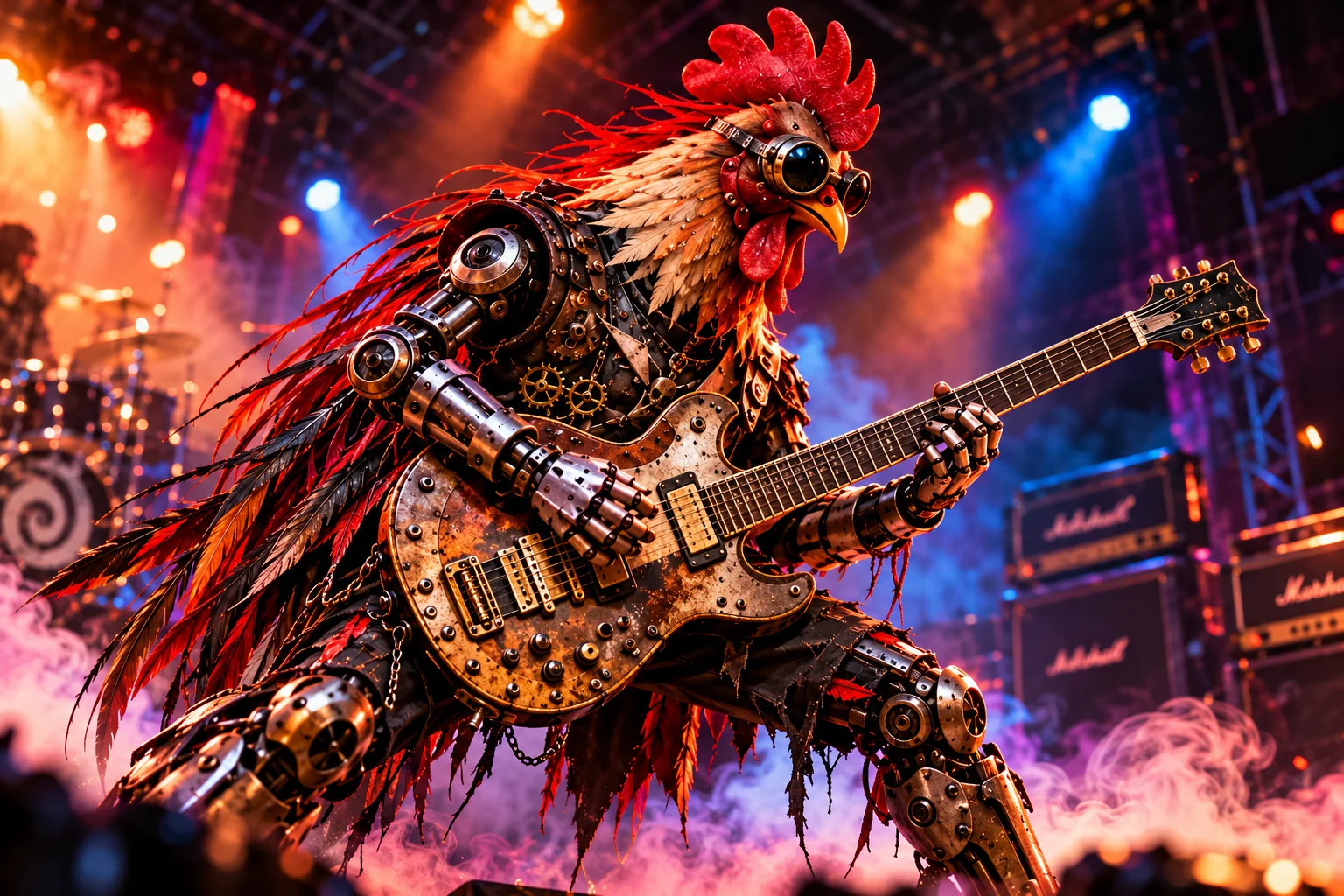 Rok performing on stage